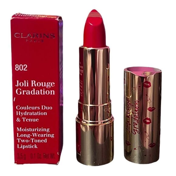 Clarins Joli Rouge Graduation Two-Toned Lipstick 802 Red Graduation Fu… - Picture 1 of 5